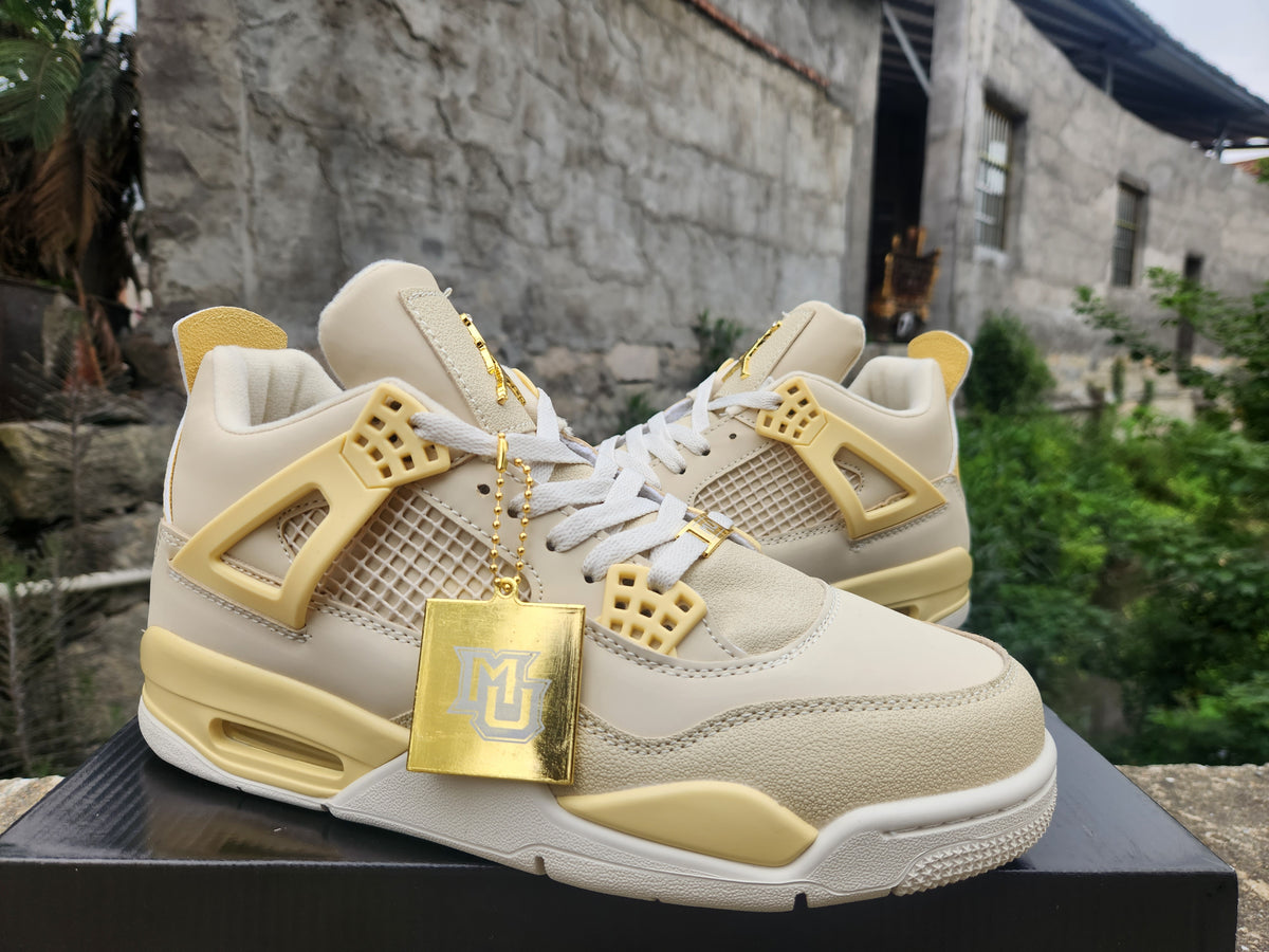 Cream & Pale Yellow High-Top Sneakers