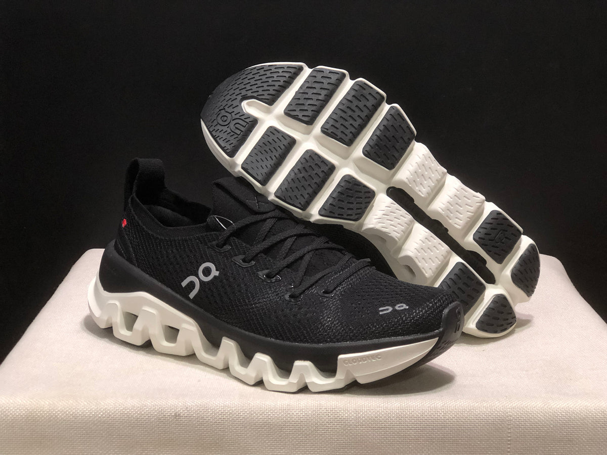On Black & White Cushioned Running Shoes
