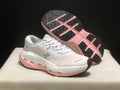 On White & Pink Cushioned Running Shoes